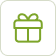 A simple green gift box icon